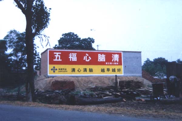神威药业五福心脑清墙体广告