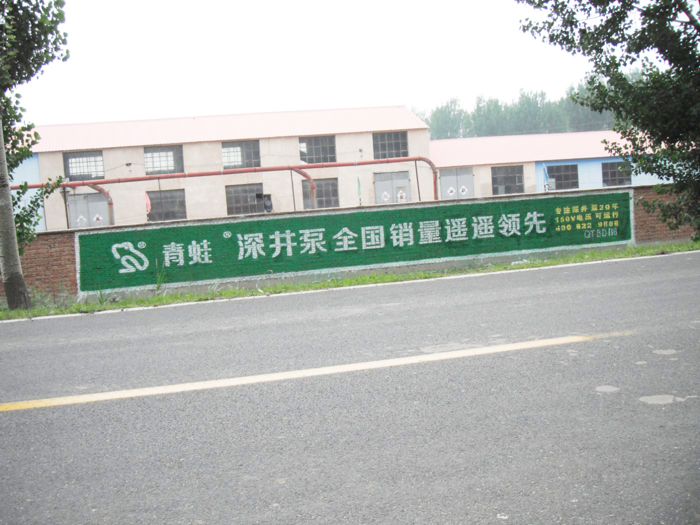 青蛙深井泵墙体广告